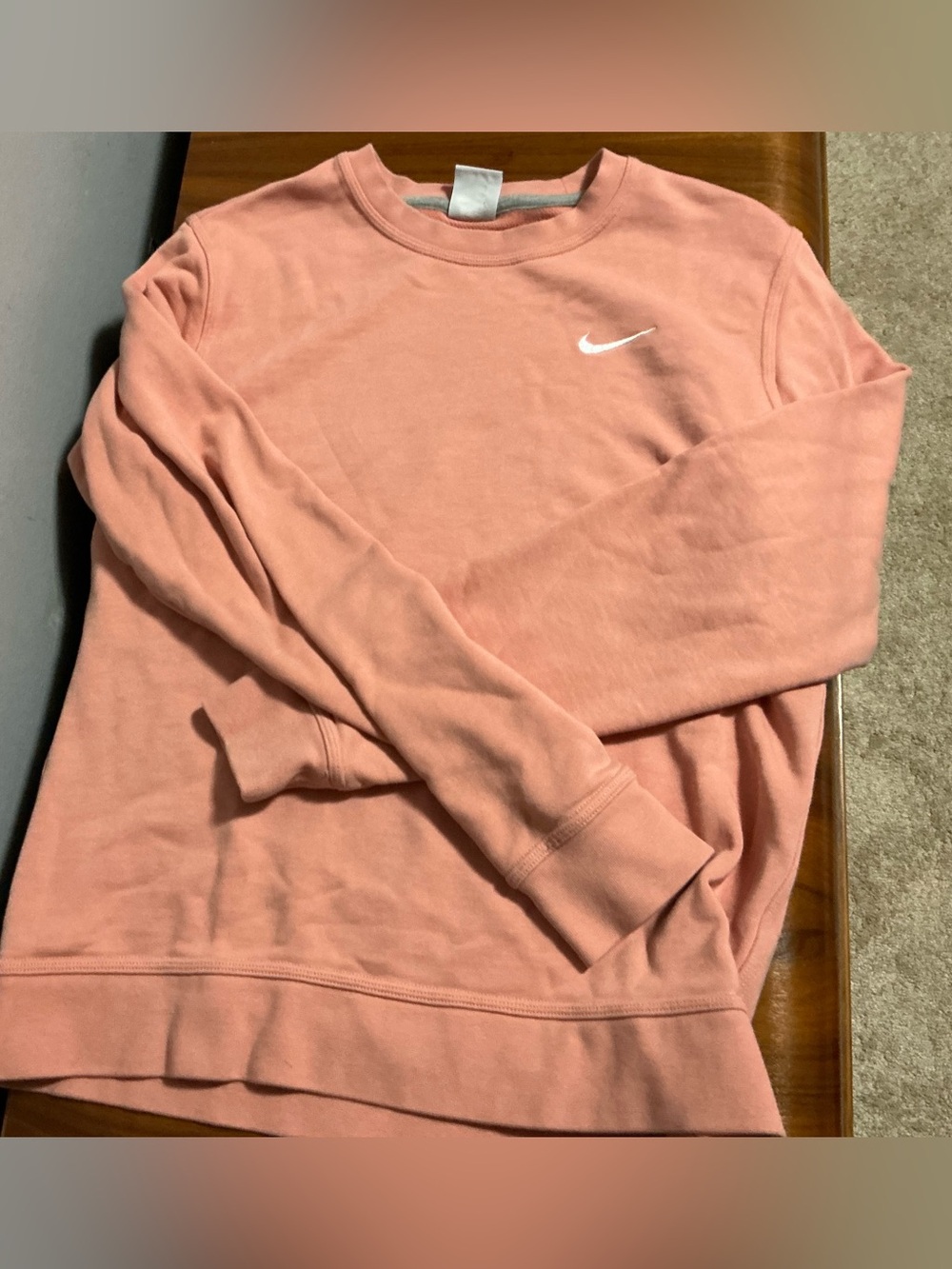 Nike Women’s Crewneck Sweatshirt - Coral Pink with White Swoosh